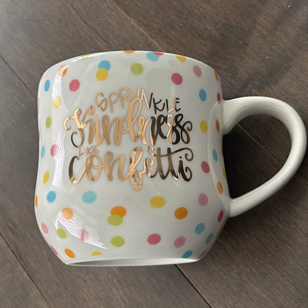 ALL SHE WROTE NOTES Ceramic Sprinkle Kindness Like Confetti Mug, Happiness, Love